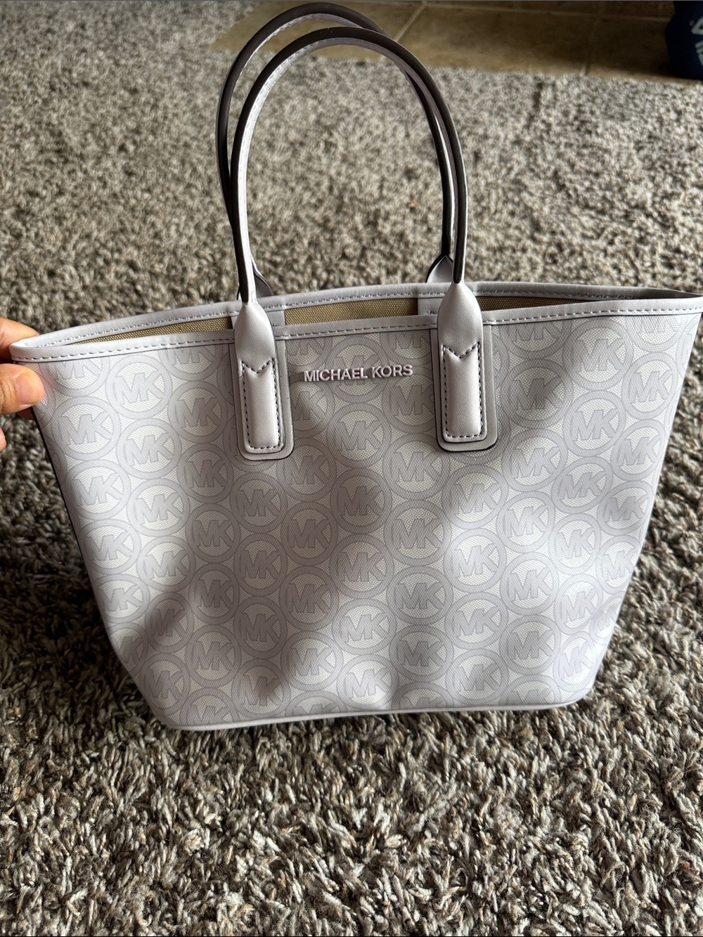 Michael Kors Gray MK Logo Mini Tote
